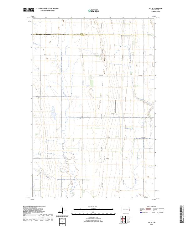 US Topo 7.5-minute map for Ayr NE ND