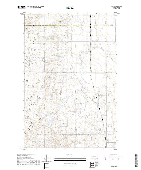 US Topo 7.5-minute map for Ayr NW ND