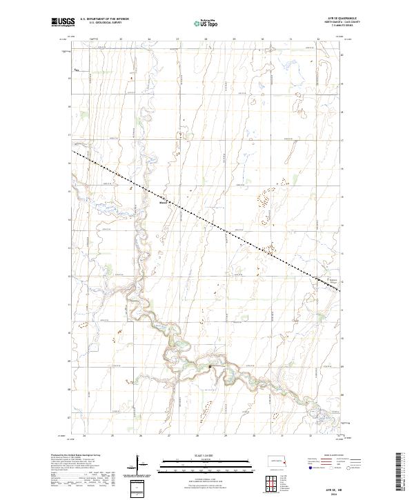 US Topo 7.5-minute map for Ayr SE ND