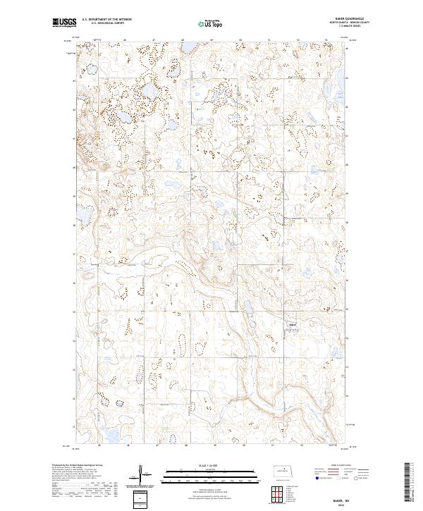 US Topo 7.5-minute map for Baker ND
