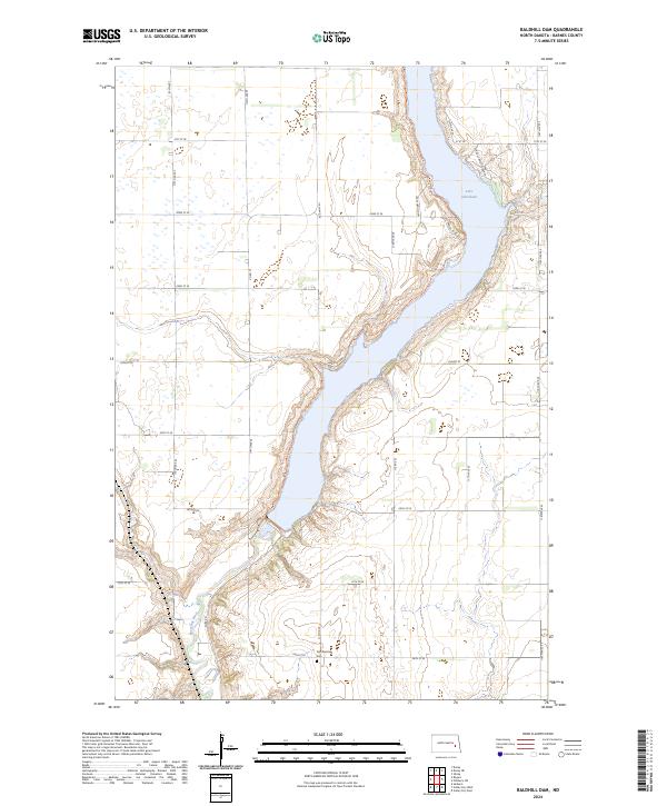 US Topo 7.5-minute map for Baldhill Dam ND