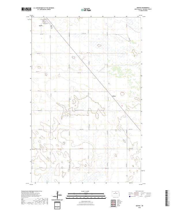 US Topo 7.5-minute map for Bantry ND