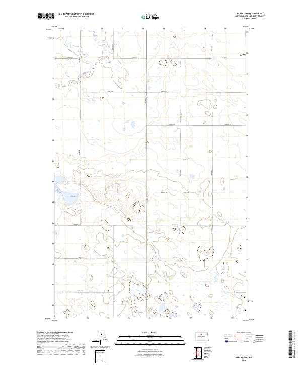 US Topo 7.5-minute map for Bantry NW ND
