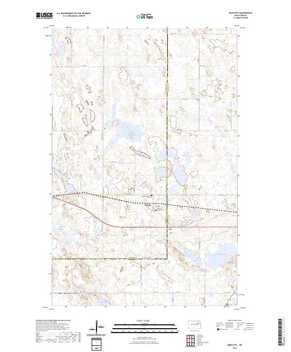 US Topo 7.5-minute map for Bartlett ND