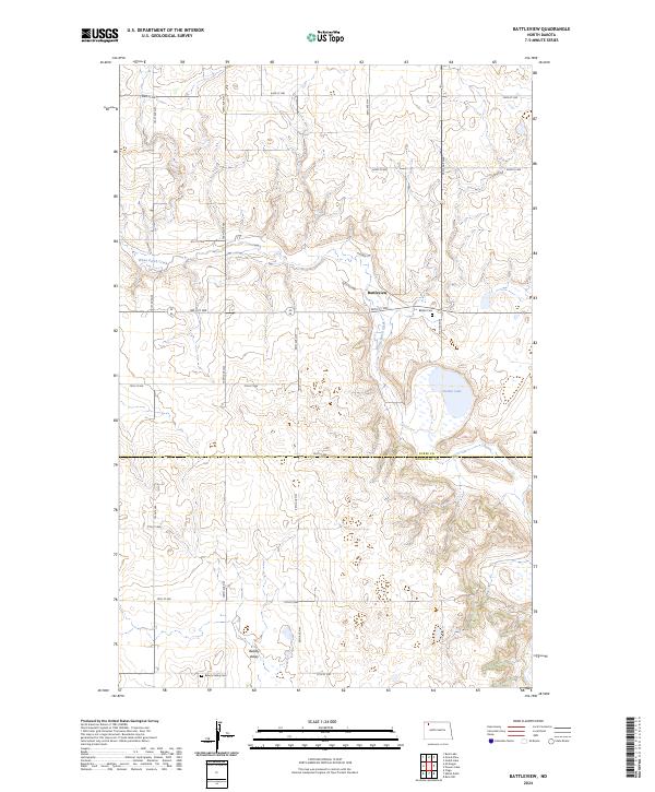 US Topo 7.5-minute map for Battleview ND