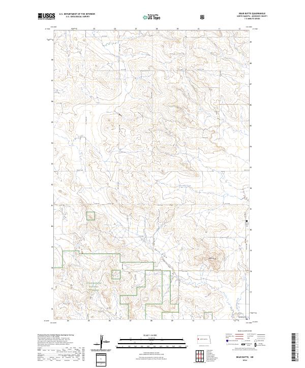 US Topo 7.5-minute map for Bear Butte ND