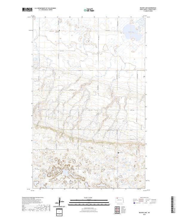 US Topo 7.5-minute map for Beaver Lake ND