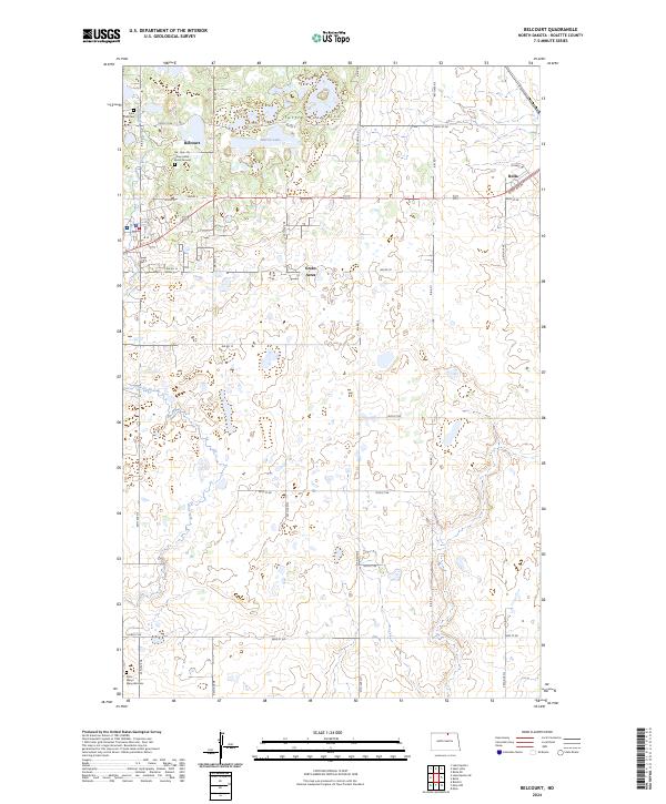 US Topo 7.5-minute map for Belcourt ND