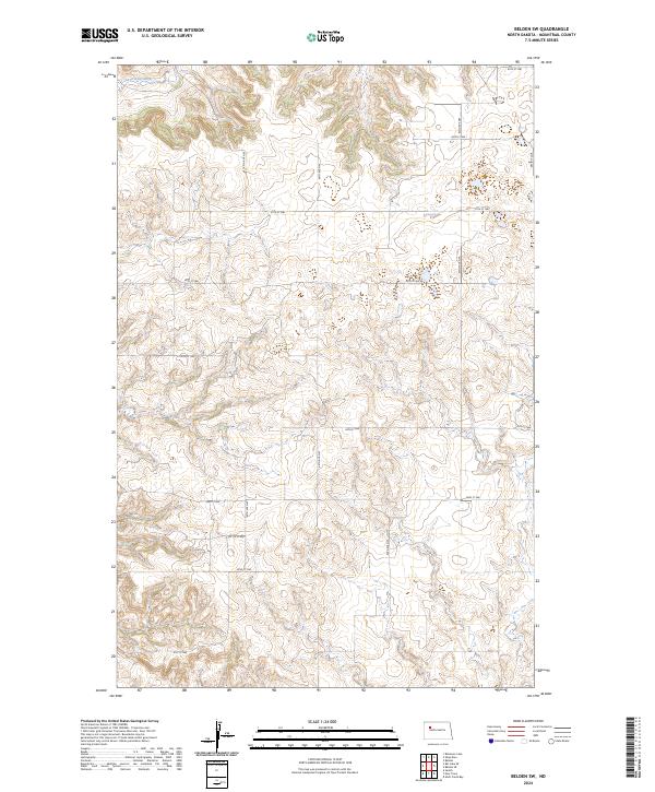 US Topo 7.5-minute map for Belden SW ND