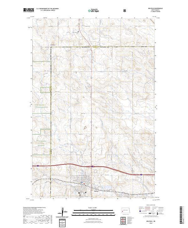US Topo 7.5-minute map for Belfield ND