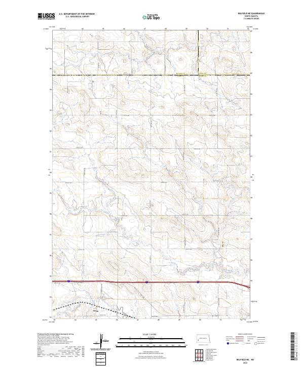 US Topo 7.5-minute map for Belfield NE ND