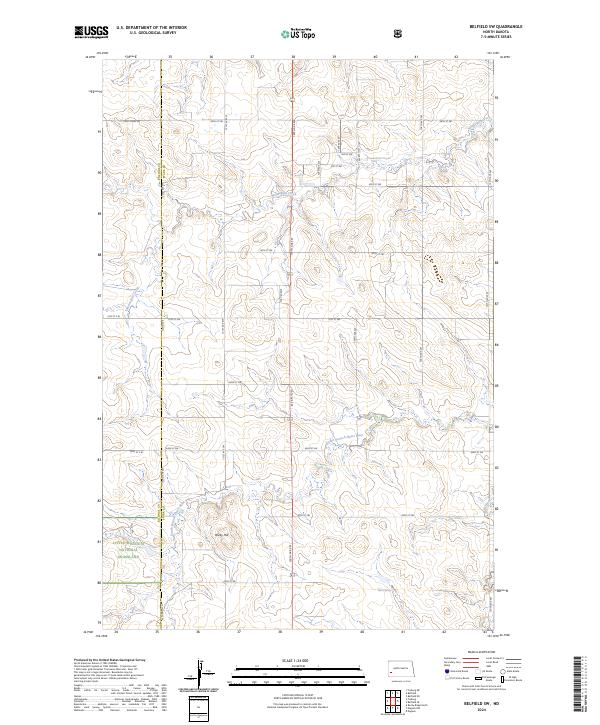 US Topo 7.5-minute map for Belfield SW ND