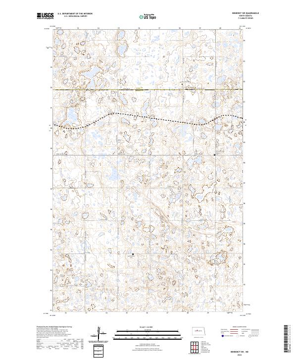 US Topo 7.5-minute map for Benedict SW ND