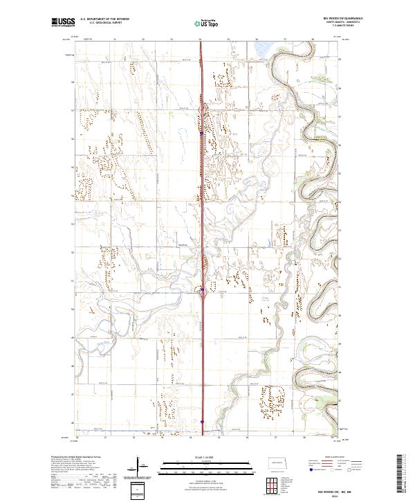 US Topo 7.5-minute map for Big Woods SW NDMN
