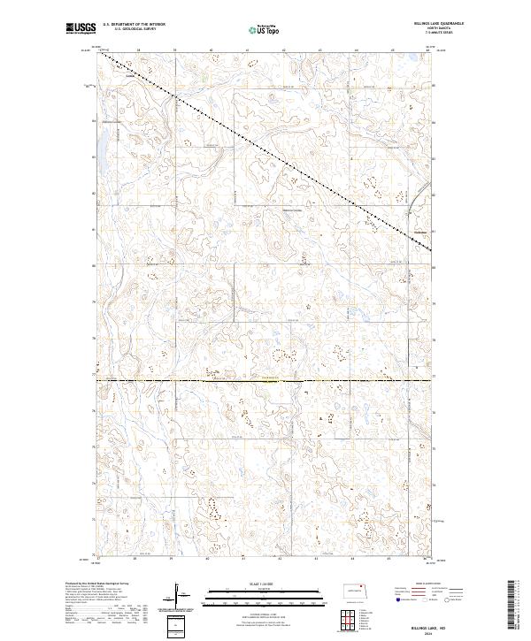 US Topo 7.5-minute map for Billings Lake ND