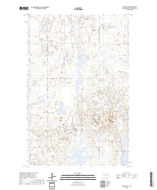 US Topo 7.5-minute map for Bitter Lake ND