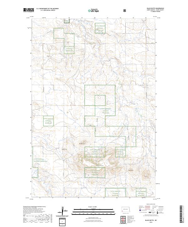 US Topo 7.5-minute map for Black Butte ND