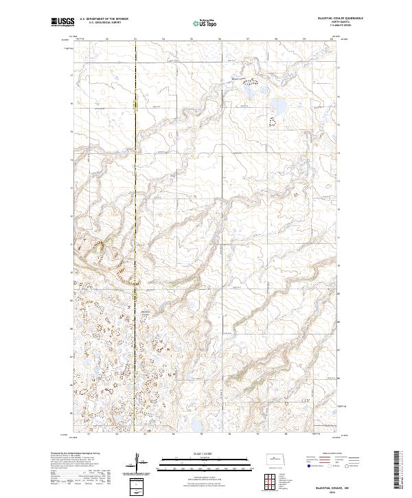 US Topo 7.5-minute map for Blacktail Coulee ND