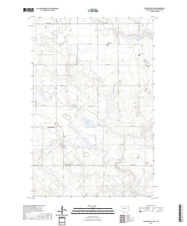 US Topo 7.5-minute map for Blackwater Lake ND
