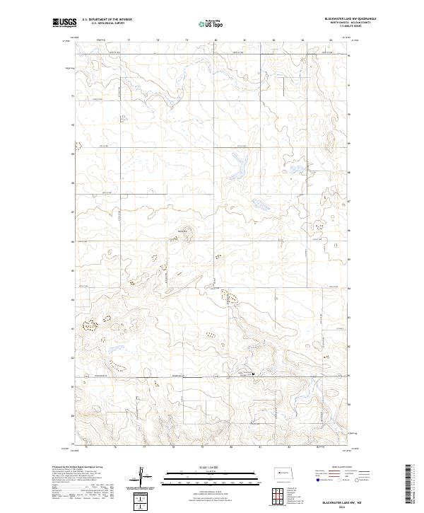 US Topo 7.5-minute map for Blackwater Lake NW ND