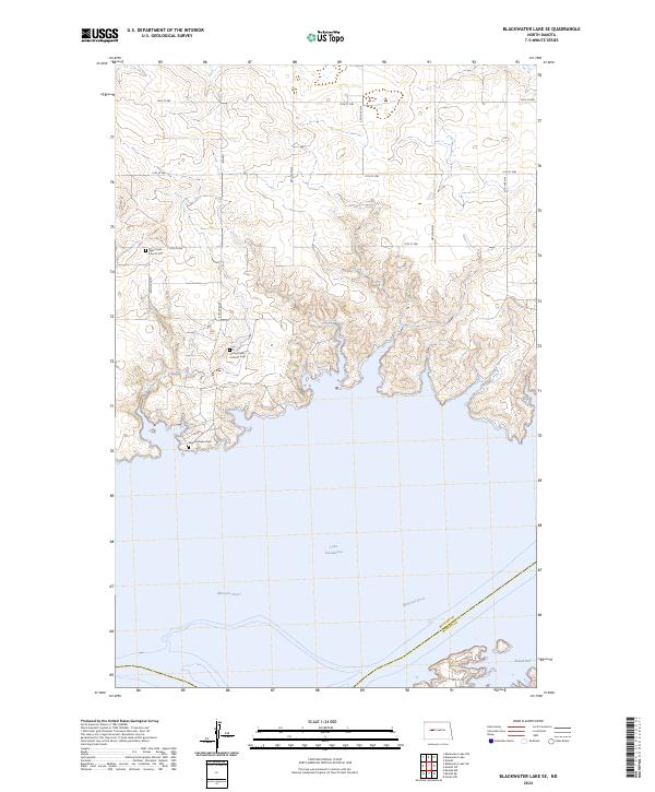 US Topo 7.5-minute map for Blackwater Lake SE ND