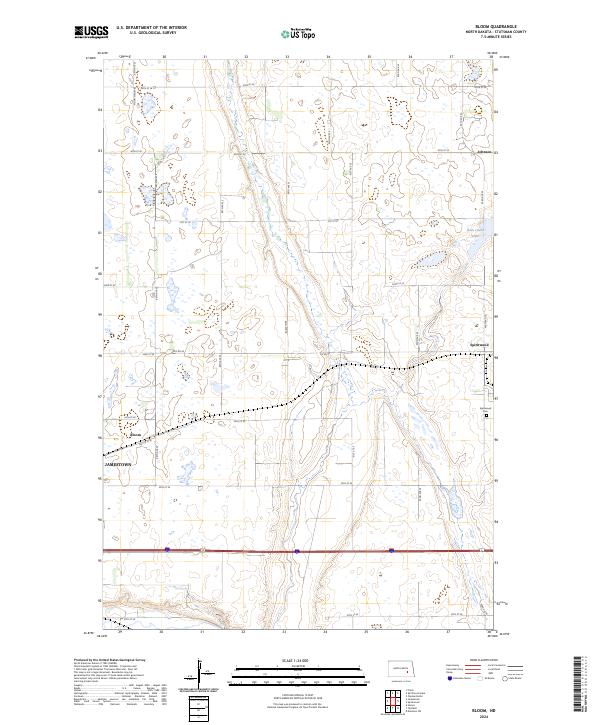 US Topo 7.5-minute map for Bloom ND