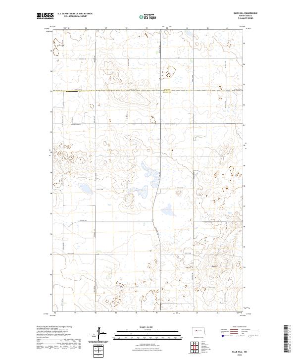 US Topo 7.5-minute map for Blue Hill ND