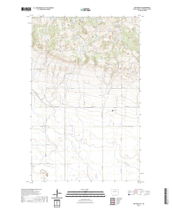 US Topo 7.5-minute map for Bottineau SE ND