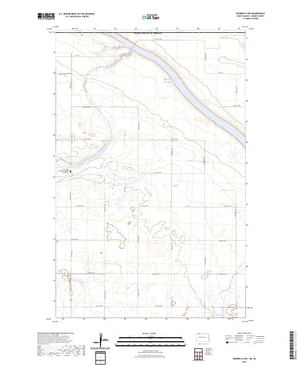 US Topo 7.5-minute map for Bowbells NW NDSK