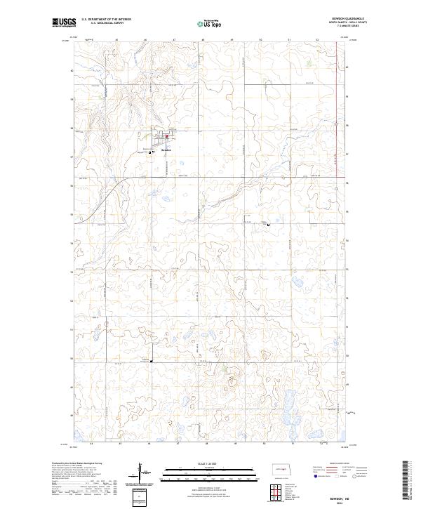 US Topo 7.5-minute map for Bowdon ND