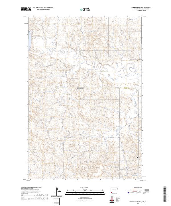 US Topo 7.5-minute map for Bowman-Haley Dam NDSD