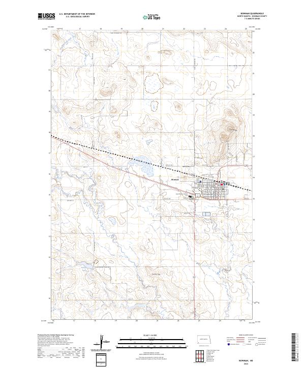 US Topo 7.5-minute map for Bowman ND