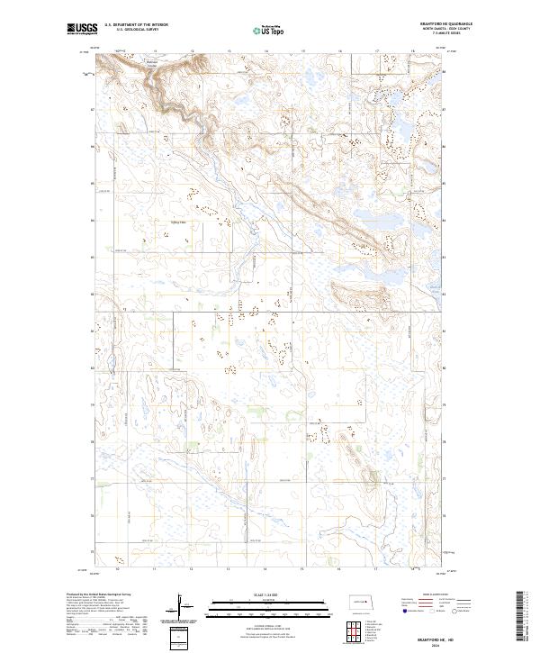 US Topo 7.5-minute map for Brantford NE ND