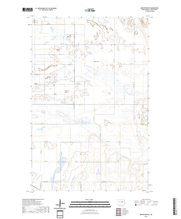 US Topo 7.5-minute map for Brantford NW ND