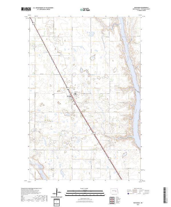 US Topo 7.5-minute map for Buchanan ND
