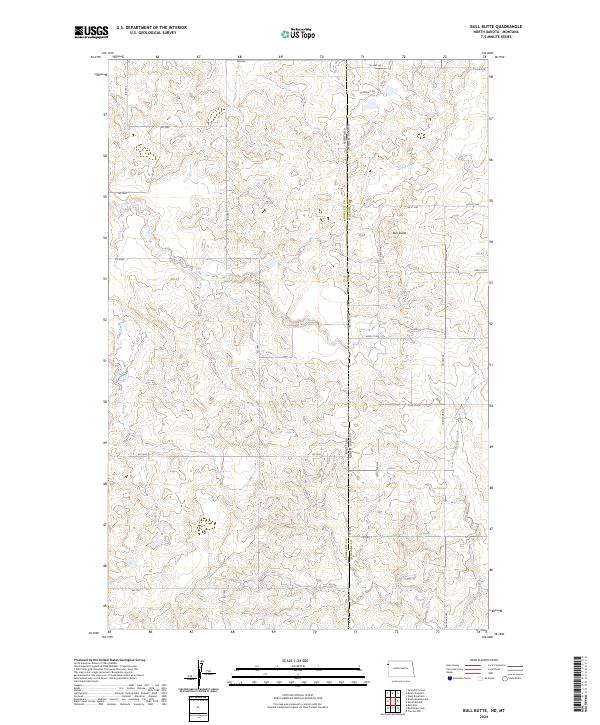 US Topo 7.5-minute map for Bull Butte NDMT