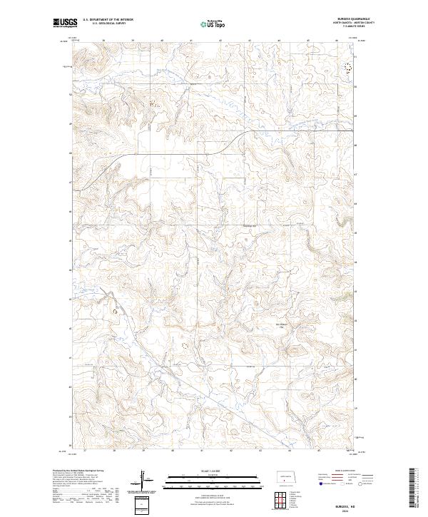 US Topo 7.5-minute map for Burgess ND