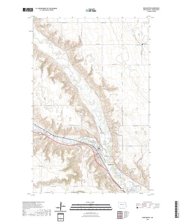 US Topo 7.5-minute map for Burlington ND