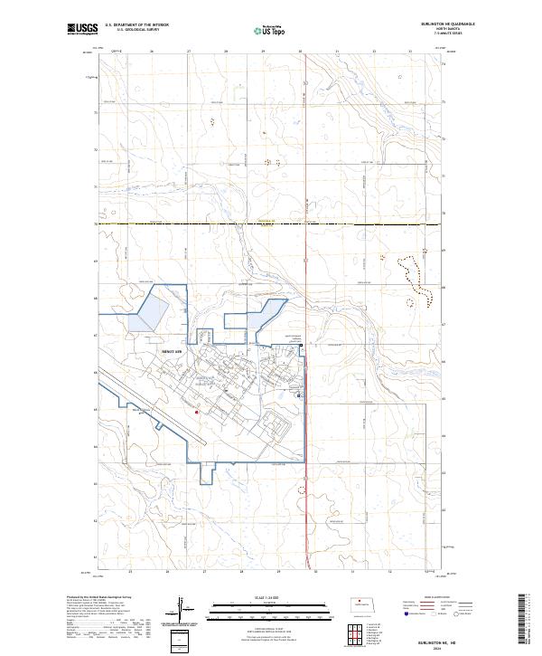 US Topo 7.5-minute map for Burlington NE ND