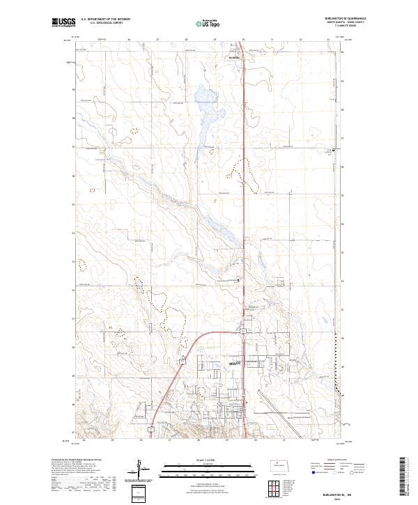 US Topo 7.5-minute map for Burlington SE ND