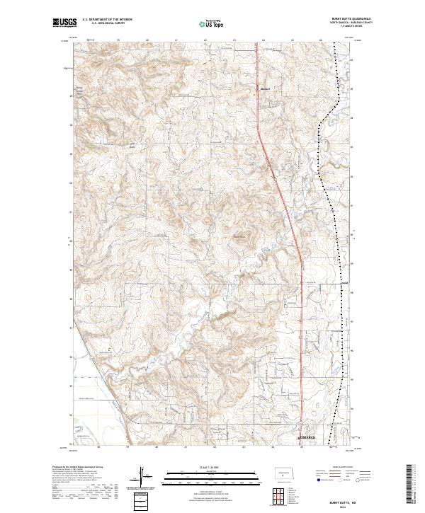 US Topo 7.5-minute map for Burnt Butte ND