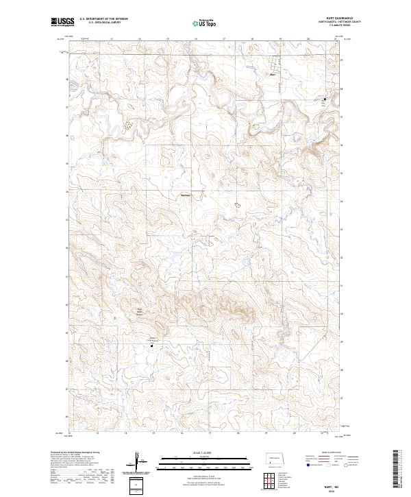 US Topo 7.5-minute map for Burt ND