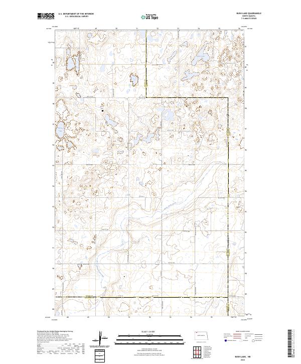 US Topo 7.5-minute map for Bush Lake ND