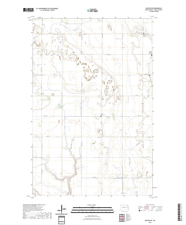 US Topo 7.5-minute map for Buxton SW ND