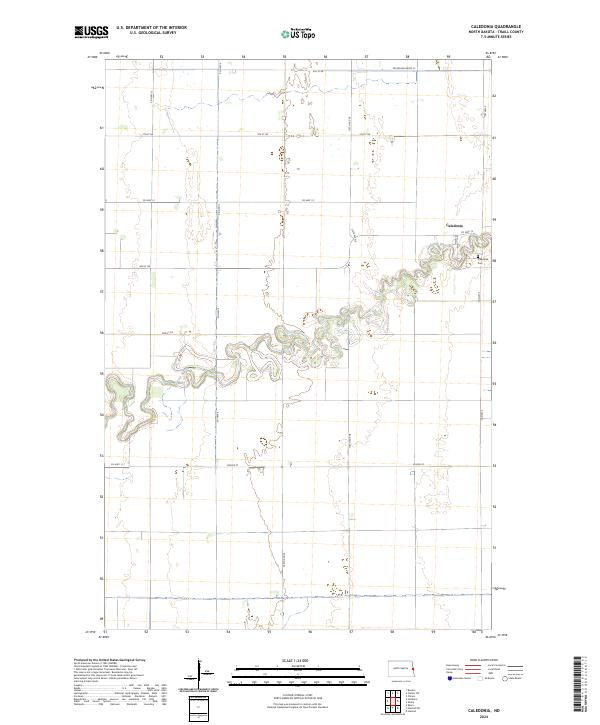 US Topo 7.5-minute map for Caledonia ND