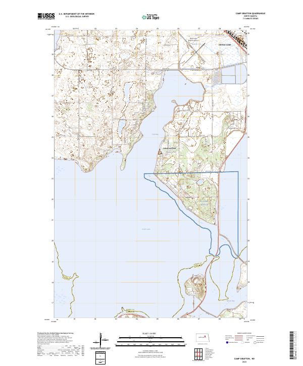 US Topo 7.5-minute map for Camp Grafton ND