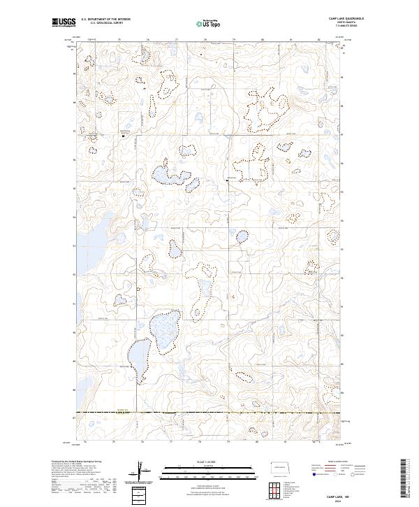 US Topo 7.5-minute map for Camp Lake ND