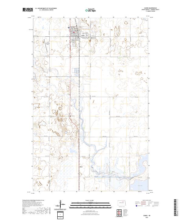 US Topo 7.5-minute map for Cando ND