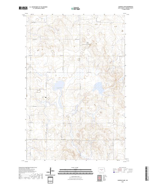 US Topo 7.5-minute map for Canfield Lake ND