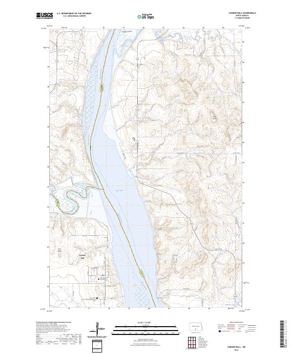 US Topo 7.5-minute map for Cannon Ball ND